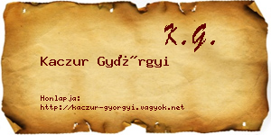 Kaczur Györgyi névjegykártya
