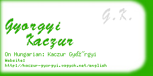 gyorgyi kaczur business card